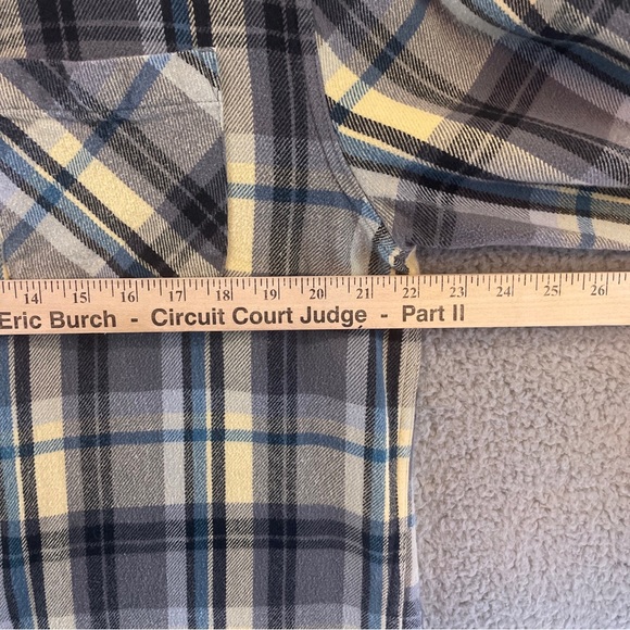 Prana Shirt Mens Large Long Sleeve Button Up Organic Shacket Plaid Flannel - Picture 8 of 10